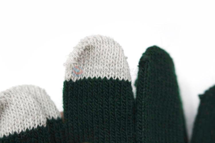 Customized knitted five finger gloves winter warm touch screen gloves