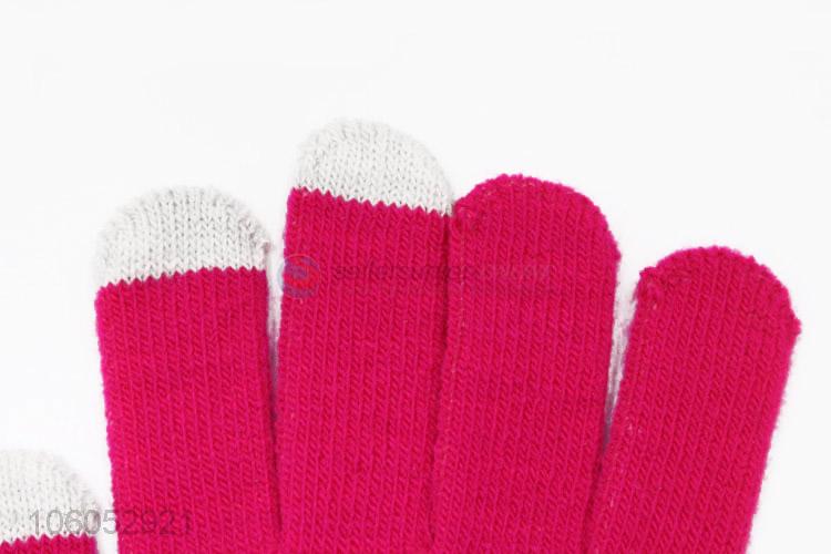 High sales winter acrylic knitted touch screen warm gloves