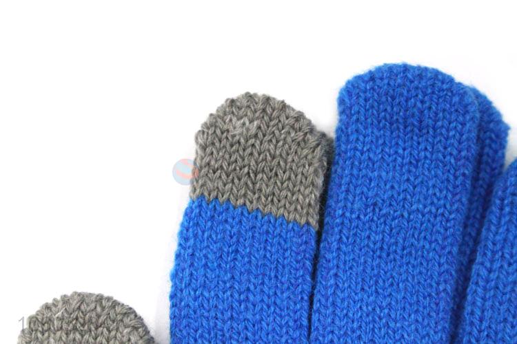 Custom outdoor warm winter gloves touch screen knit gloves