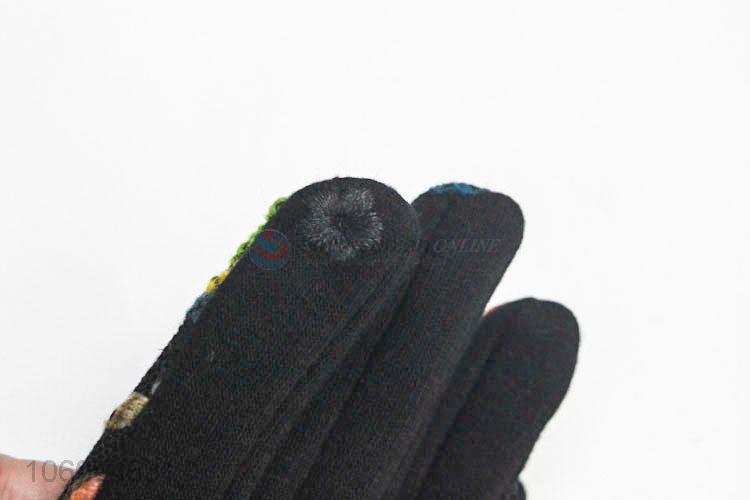 Custom Velvet Lining Winter Warm Gloves For Women