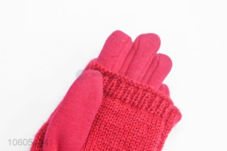 Fashion Knitted Five Fingers Gloves Kids Warm Gloves