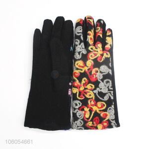 Colorful Knitting Wool Winter Touch Screen Gloves For Women