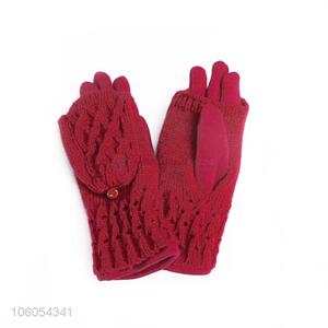 Fashion Knitted Five Fingers Gloves Kids Warm Gloves