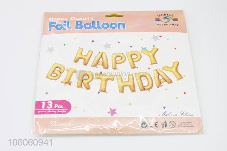 Cheap Price Gold Foil Happy Birthday Number Foil Balloon