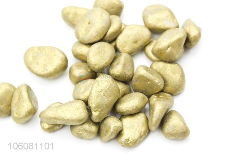 Wholesale quality home decoration gold and silver pebble stone