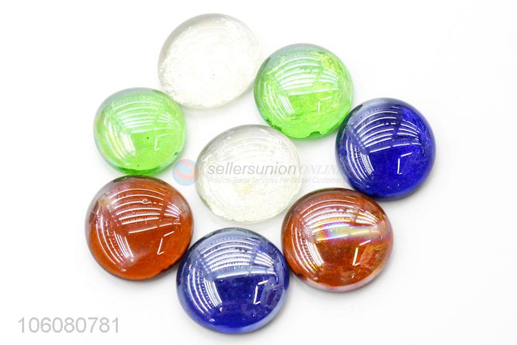 Direct factory round shape pebbles colored glass pebbles home decoration