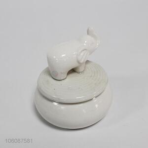 Cheap storage elephant shape ceramic jewelry box