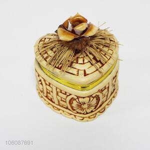 Custom cheap storage heart shape ceramic jewelry box