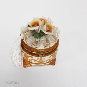 High sales flower ornament ceramic jewel box trinket present box