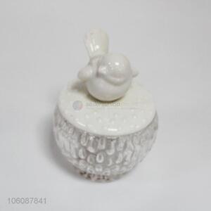 White bird ornament ceramic jewel box trinket present box