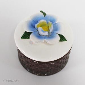 Best selling flower ornament ceramic jewel box trinket present box