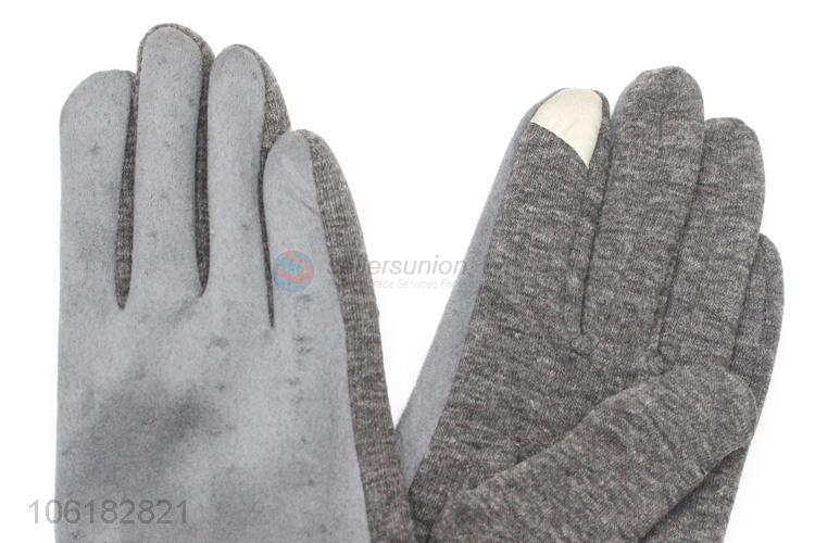 Custom Winter Warm Suede Gloves Women Touch Screen Gloves