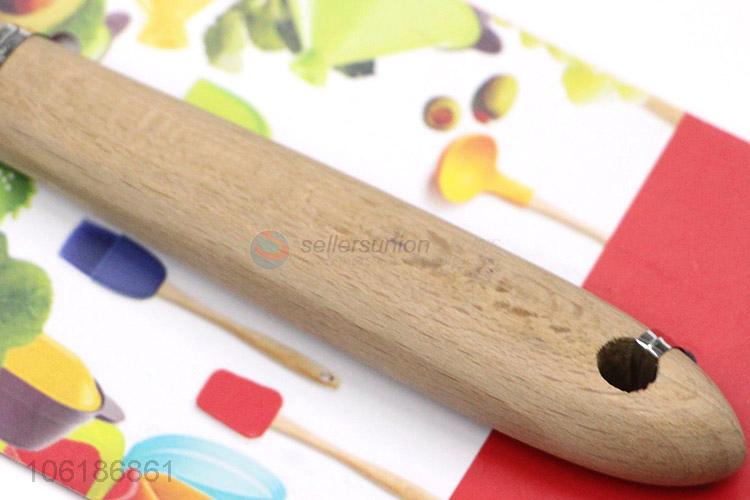 Bottom price food grade silicone bbq brush with wooden handle