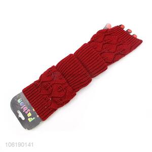 Popular Promotional Women's Winter Knitted Long Sleeve Fingerless Gloves