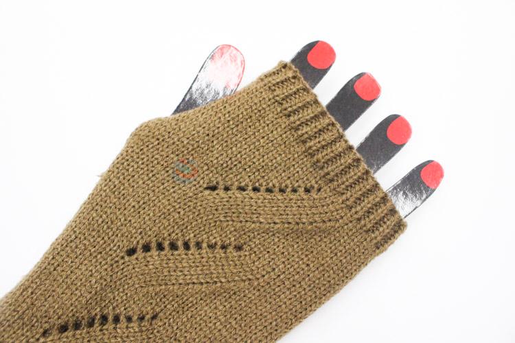 China Manufacturer Knitted Mittens Women Long Fingerless Gloves