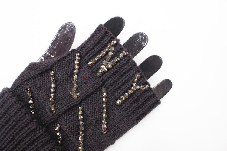 Utility and Durable Womens Long Winter Knitted Fingerless Gloves