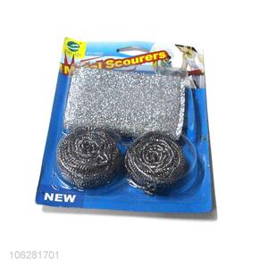 High Quality Kitchen Cleaning Steel Wire Scourer Ball And Sponge