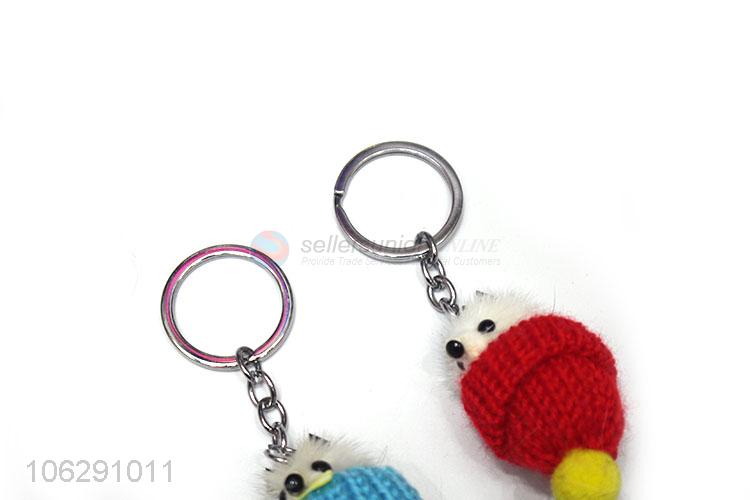 Hot products faux fur fox design pompom keychain