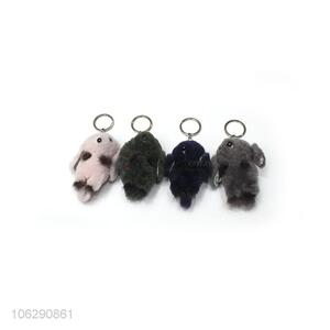 Beautiful style fluffy keyring pompom rabbit key chain