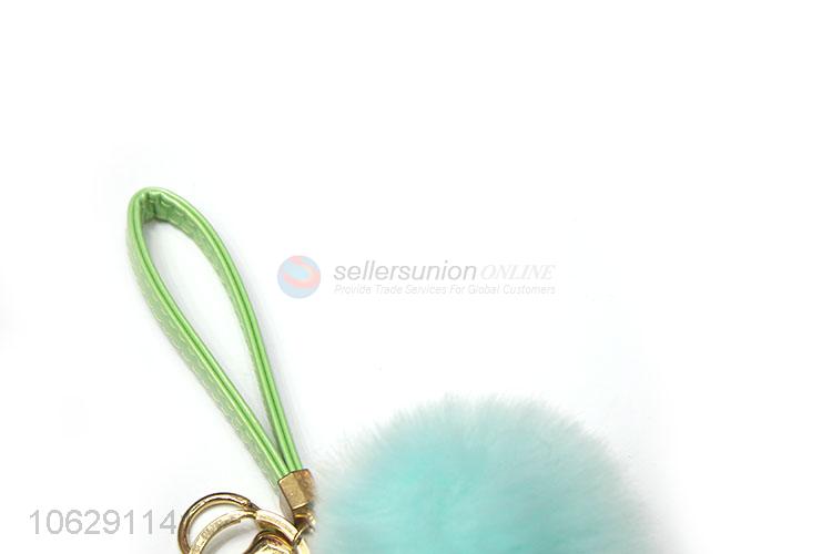 Newly designed candy-colored fluffy pompom key chain