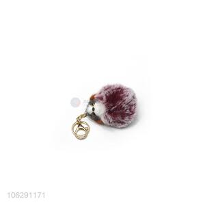 Best selling faux fur dog ball pompom keychain