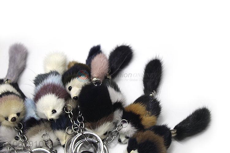 Premium quality soft faux rabbit fur fox key chain