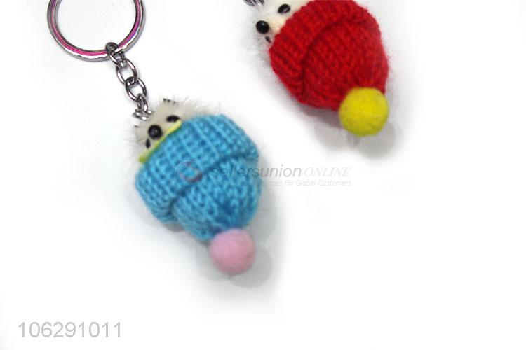 Hot products faux fur fox design pompom keychain