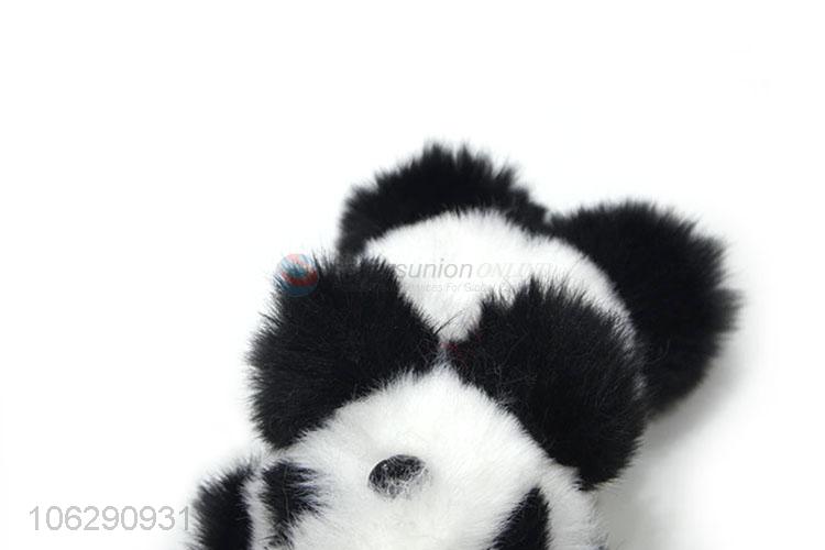 Bulk price faux fur panda design pompom keychain