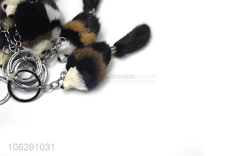 Premium quality soft faux rabbit fur fox key chain