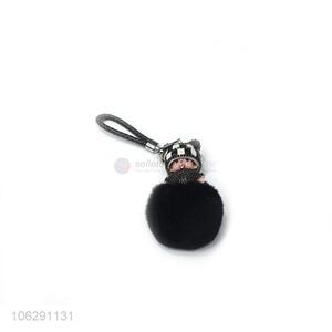 Best quality faux fur baby doll pompom keychain