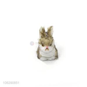 Delicate style faux fur rabbit design pompom keychain