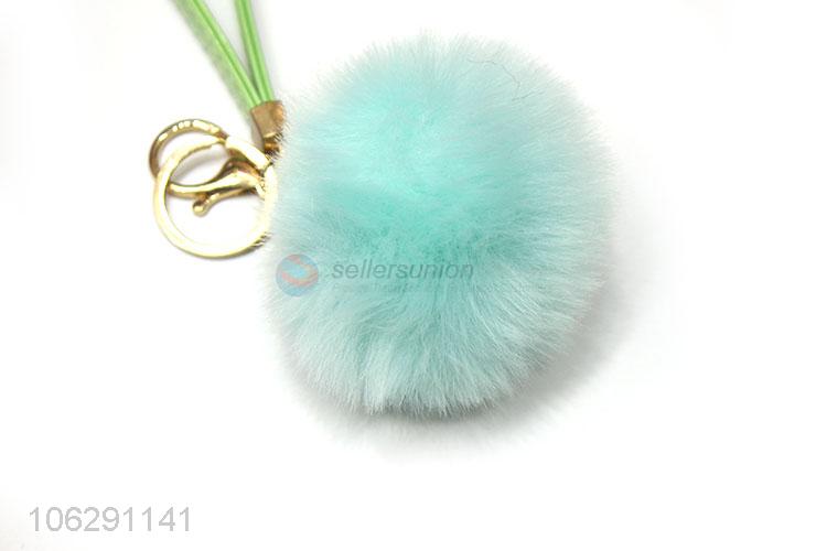 Newly designed candy-colored fluffy pompom key chain