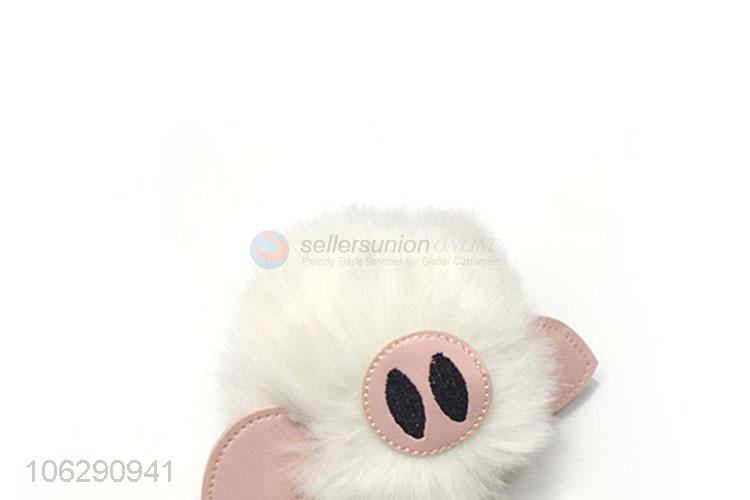 Great sales fluffy keyring pompom pig key chain