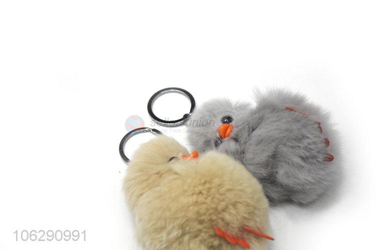 China maker soft faux rabbit fur duck key chain