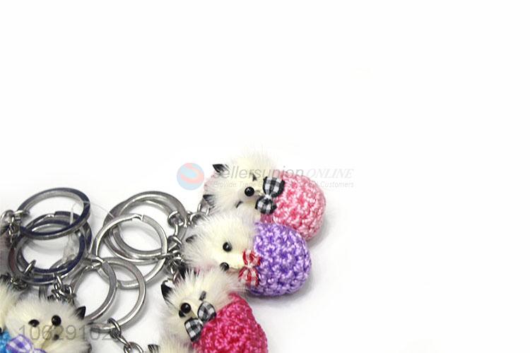 Hot selling fluffy keyring pompom fox key chain