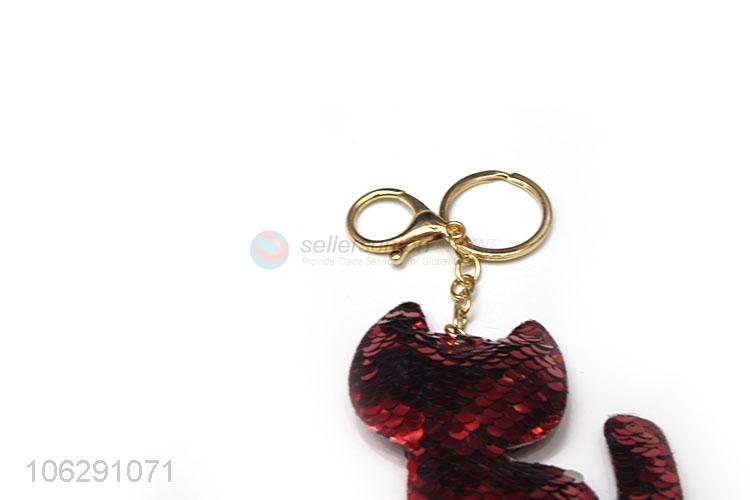 Wholesale sequin fox design key chain for women bag