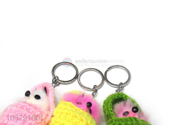 Best sale fox shaped faux fur pompom key ring