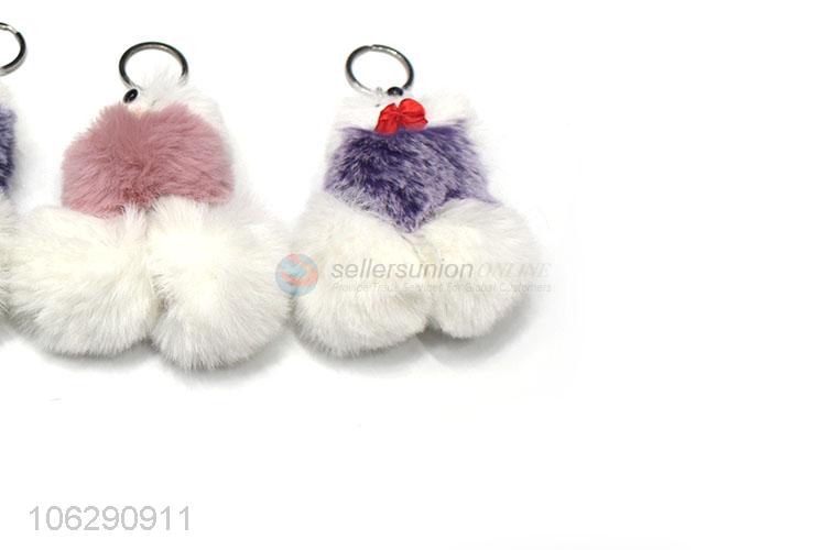 Suitable price soft faux fur key chain for women bags