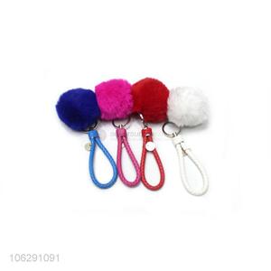 New design multicolor faux fur ball pompom keychain