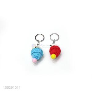 Hot products faux fur fox design pompom keychain