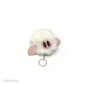 Great sales fluffy keyring pompom pig key chain