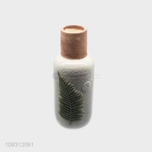 Popular delicate leaf embossed design ceramic vase