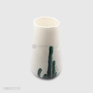 Superior factory green plant leaf pattern porcelain vase