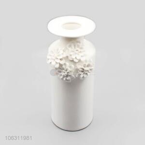 Custom hotel decoration white flower ceramic vase