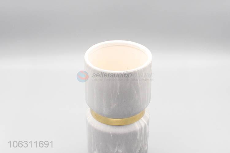 Hot sale modern decoration marble effect ceramic vase