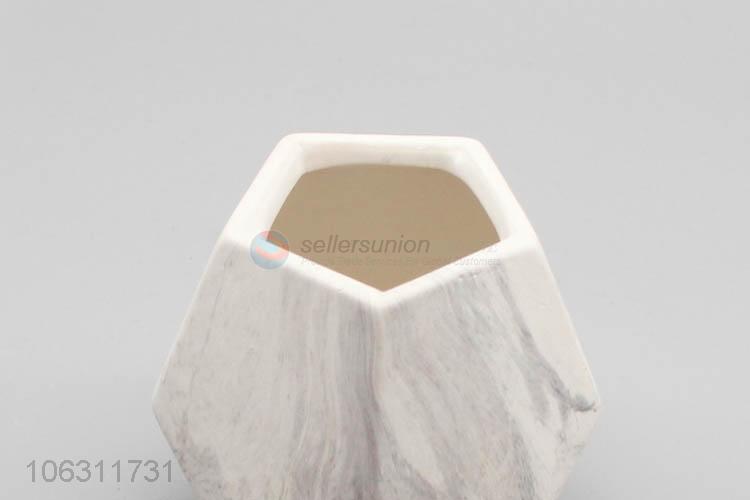 Latest style modern decoration marble effect ceramic vase