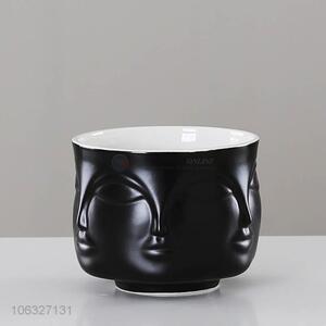 Creative Human Face Design Home Office Decoration Ceramic Plant Flower Pot