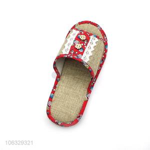 Personality Modeling Lovely Home Linen Slippers Open Toe Slippers