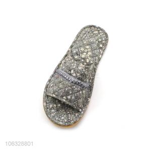 High Quality Jacquard Cotton Cloth Open Toe Indoor Slippers