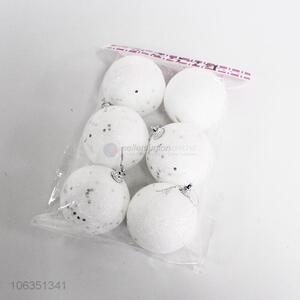 Wholesale 6pcs white foam christmas balls for tree ornaments